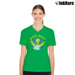 Women’s Simpsons Homer Woo Hoo V-Neck Tee in irish green | Chic Neckline, Soft Texture