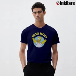 Men’s Simpsons Homer Woo Hoo V-Neck Tee in navy | Sharp, Breathable, Everyday Staple