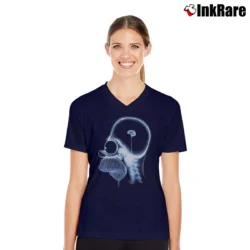 Women’s Simpsons Homer Xray V-Neck Tee in navy | Chic Neckline, Soft Texture