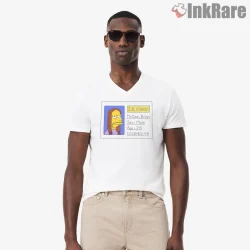 Simpsons Id Card When I Was 17 Character Joke Shirt on white v-neck shirt for men graphic tee