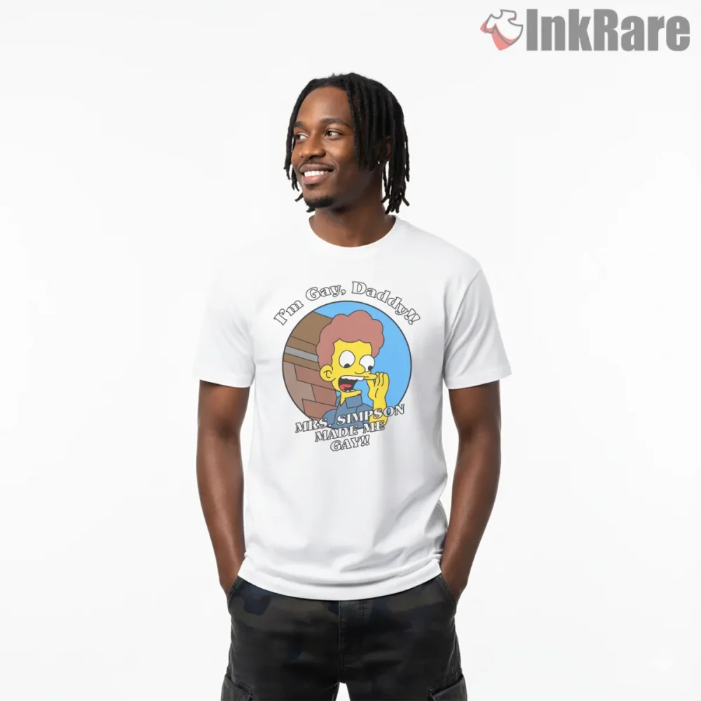 Simpsons Im Gay Daddy Emotional Cartoon Scene Shirt on white short sleeve shirt for men graphic tee