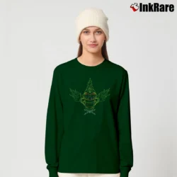 Women’s Simpsons Krusty Pinstripe Long-Sleeve Top in forest green | Sleek, Versatile, All-Season