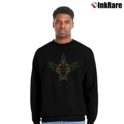 Men’s Simpsons Krusty Pinstripe Crewneck Sweatshirt in black | Cozy Fabric, Clean Style