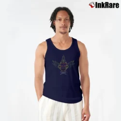 Men’s Simpsons Krusty Pinstripe Tank Top in navy | Breathable, Active-Friendly Design