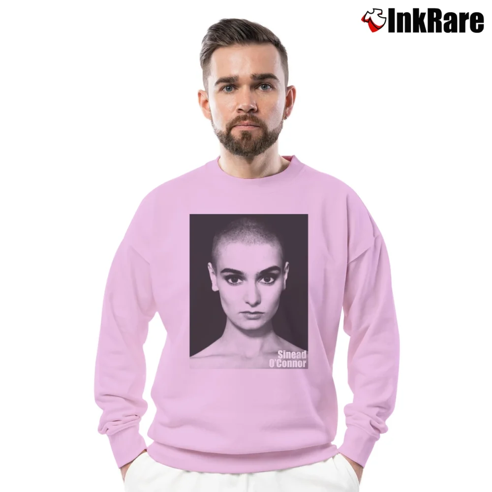 Men’s sinead o'connor vintage retro alternative icon Crewneck Sweatshirt in light pink | Cozy Fabric, Clean Style