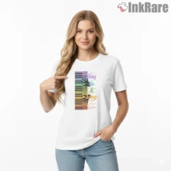 Sing Us A Song Piano Man Rainbow Music Notes Shirt on white short sleeve shirt for women graphic tee
