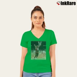 Women’s sir charles barkley sixers for NBA Retro and 76ers Fans V-Neck Tee in irish green | Chic Neckline, Soft Texture
