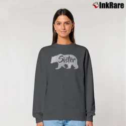 Women’s Sister Bear Cool Outdoors Family Relaxed Sweatshirt in charcoal | Soft, Laid-Back Vibe