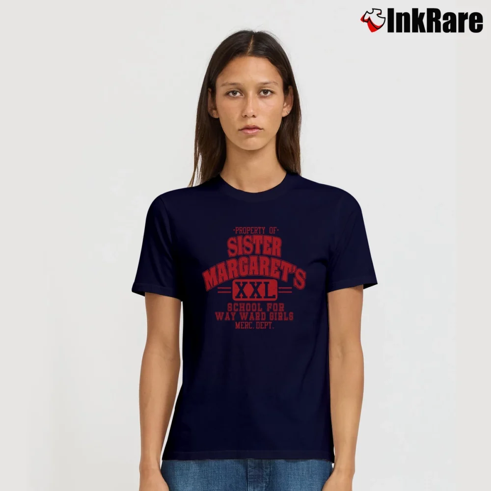 Women’s Sister Margaret's School For Wayward Girls Signature T-Shirt in navy | Soft, Flattering Fit