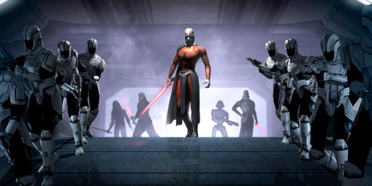 Sith leader commanding imperial forces during the Old Republic era