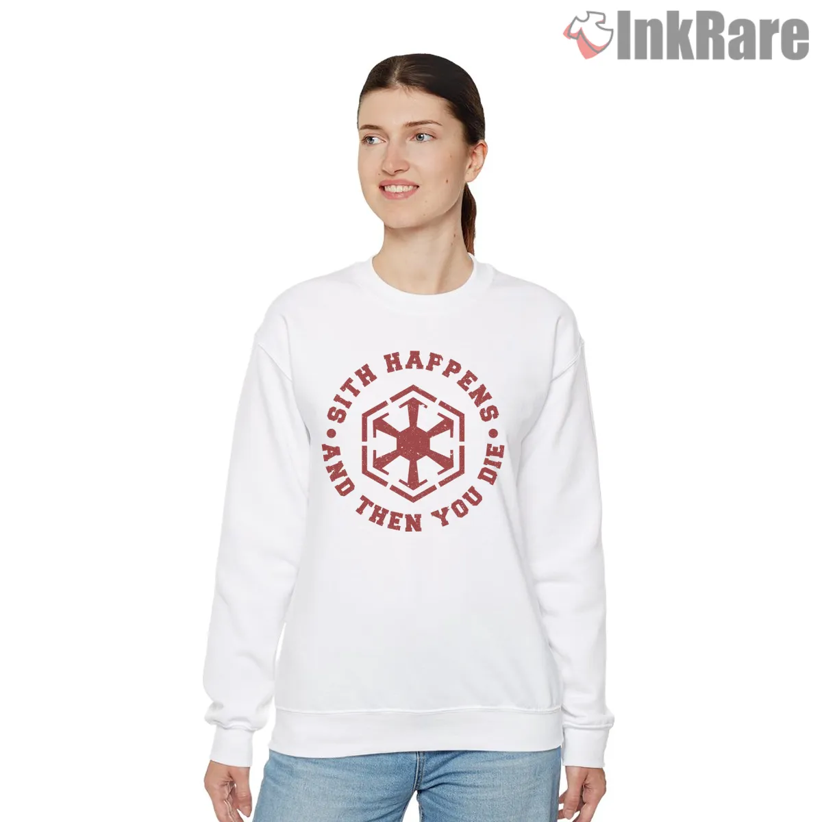 Sith Happens Dark Humor Emblem Shirt on graphic shirt for women graphic tee