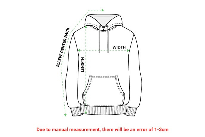 Unisex hoodie size chart image
