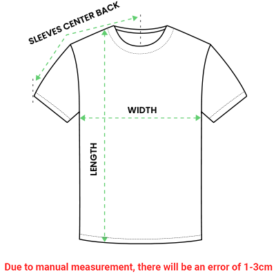 Men/Unisex tee size chart image