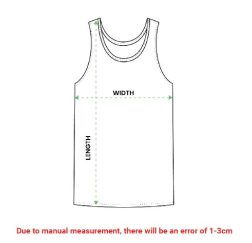 Unisex tank top size chart image