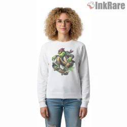 Skateboarding Grinch Street Style Christmas Shirt on graphic shirt for women graphic tee