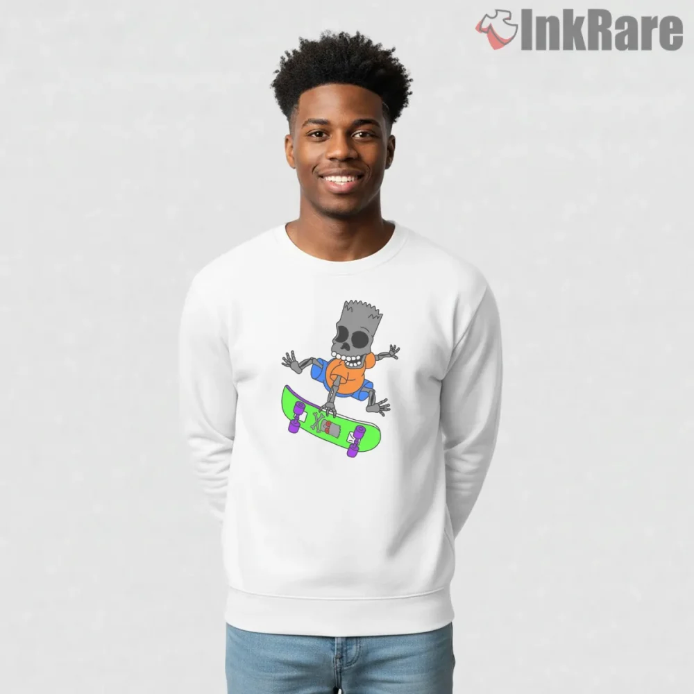 Skeleton Bart Dark Cartoon Grunge Character Shirt on graphic shirt for men graphic tee