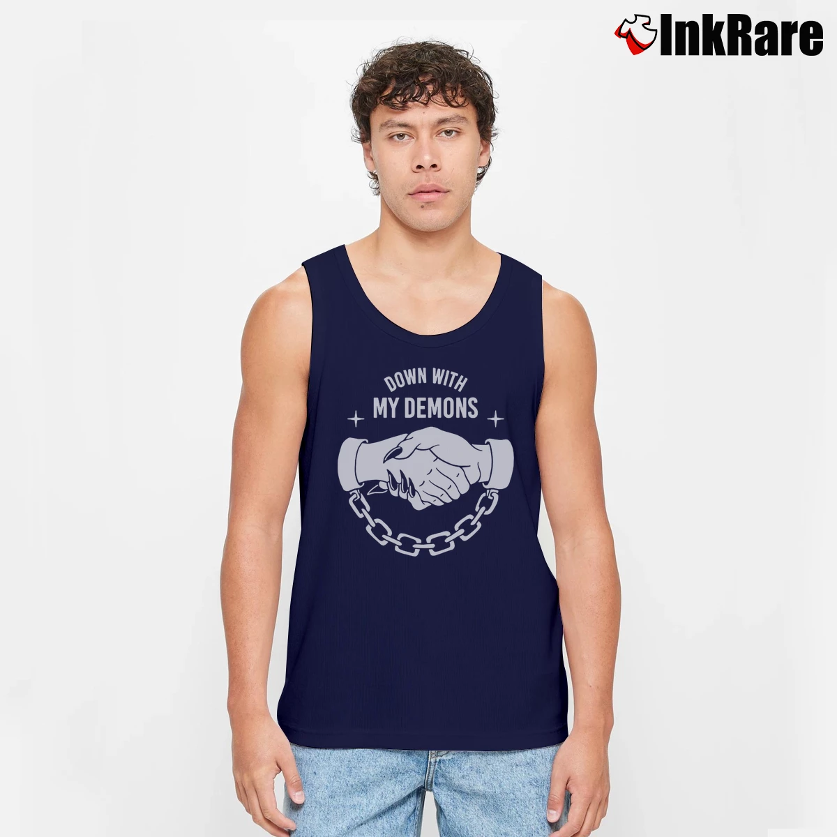 Men’s Sketchy Tank Demons Tank Top in navy | Breathable, Active-Friendly Design