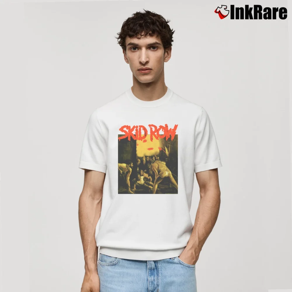 Men’s Skid Row 1991 Slave To The Grind Tour Classic T-Shirt in white | Soft, Breathable Everyday Wear