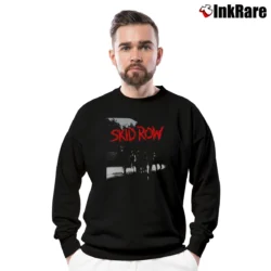 Men’s Skid Row 80s Makin A Mess Of Japan Tour Vintage Rock Band Crewneck Sweatshirt in black | Cozy Fabric, Clean Style
