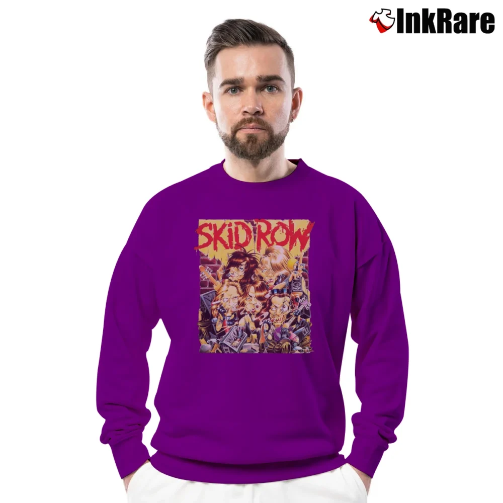 Men’s Skid Row B Side Ourselves Album Cover Crewneck Sweatshirt in purple | Cozy Fabric, Clean Style