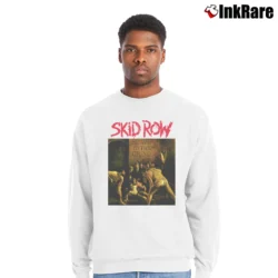 Men’s Skid Row Slave To The Grind Crewneck Sweatshirt in white | Cozy Fabric, Clean Style