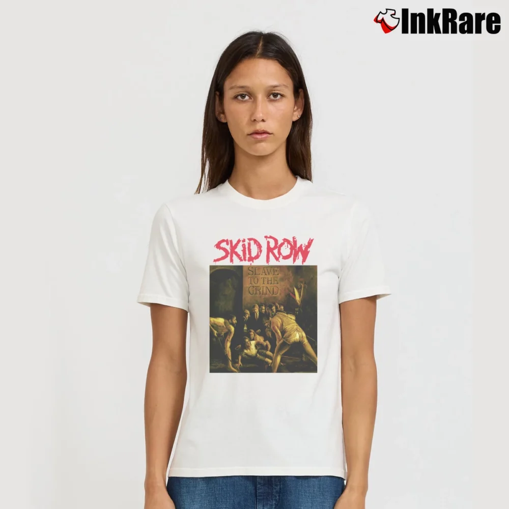 Women’s Skid Row Slave To The Grind Signature T-Shirt in white | Soft, Flattering Fit