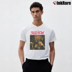 Men’s Skid Row Slave To The Grind V-Neck Tee in white | Sharp, Breathable, Everyday Staple