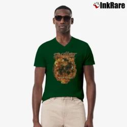 Men’s Skillet Monster Hot Topic Band V-Neck Tee in forest green | Sharp, Breathable, Everyday Staple