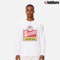 Men’s Skinners Old Fashioned Steamed Hams Simpsons Long-Sleeve Shirt in white | Sleek, Lightweight, Year-Round Wear