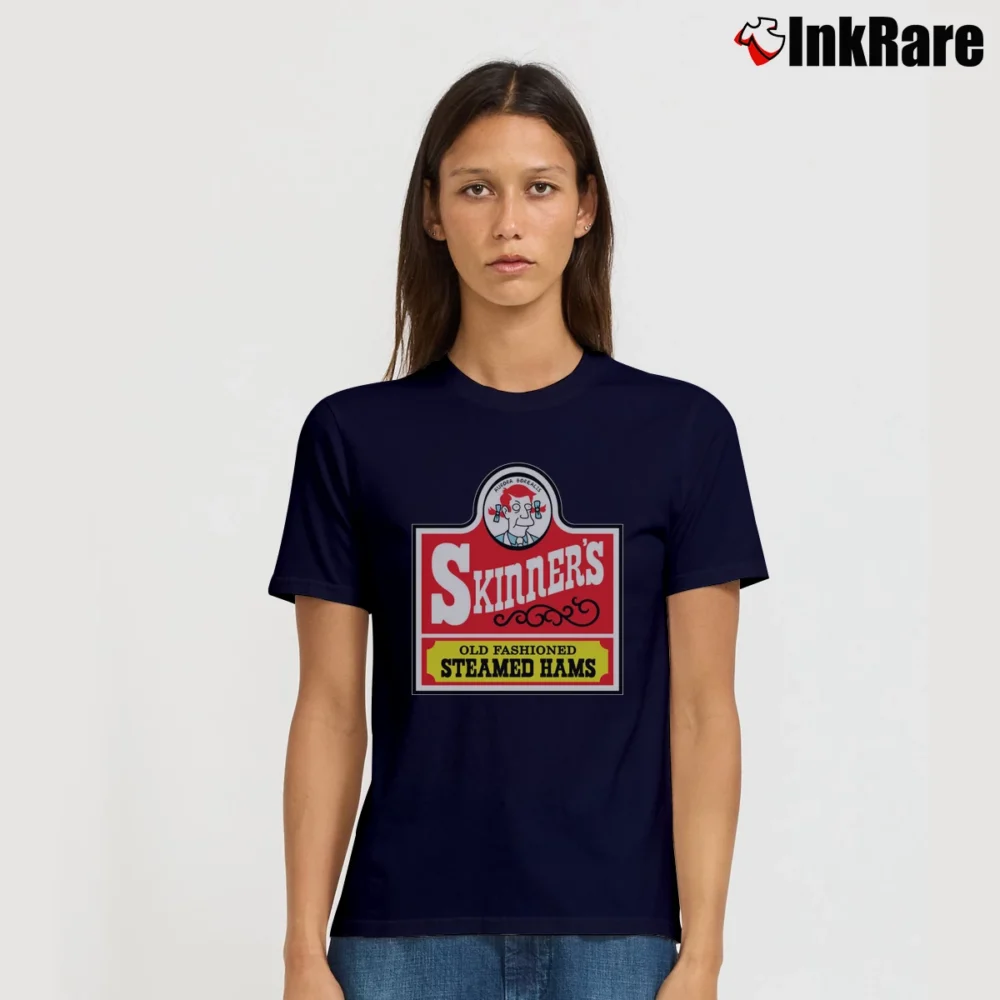 Women’s Skinners Old Fashioned Steamed Hams Simpsons Signature T-Shirt in navy | Soft, Flattering Fit