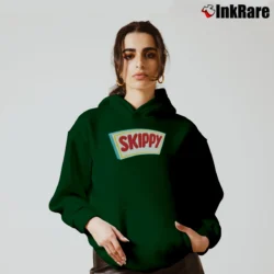 Women’s Skippy Brand Peanut Butter Food Product Logo Cozy Hoodie in forest green | Warm, Structured, Stylish