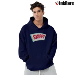 Men’s Skippy Brand Peanut Butter Food Product Logo Pullover Hoodie in navy | Cozy, Durable, Modern Fit
