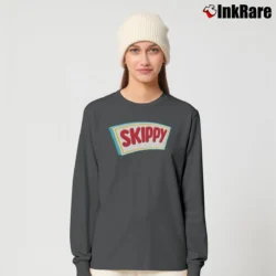 Women’s Skippy Brand Peanut Butter Food Product Logo Long-Sleeve Top in charcoal | Sleek, Versatile, All-Season