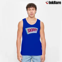 Men’s Skippy Brand Peanut Butter Food Product Logo Tank Top in royal blue | Breathable, Active-Friendly Design