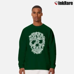 Men’s Skull Cap Snoopy Lover Gift Long-Sleeve Shirt in forest green | Sleek, Lightweight, Year-Round Wear