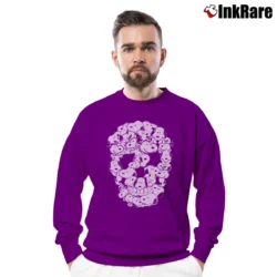 Men’s Skull Cap Snoopy Lover Gift Crewneck Sweatshirt in purple | Cozy Fabric, Clean Style