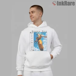 Skyline Martial Warrior Classic Battle Stance Shirt on white hoodie for men graphic tee