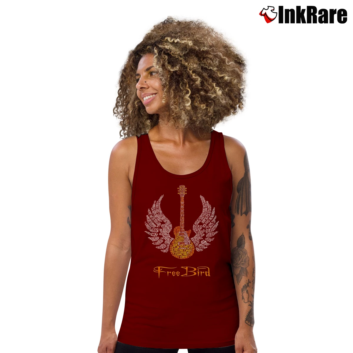 Skynyrd Rock Roll Freebird Lyric Women’s Essential Tank in maroon – Summer Ready Women’s Skynyrd Rock Roll Freebird Lyric Tank Top in maroon | Lightweight, Movement-Friendly