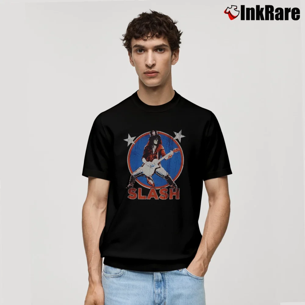Men’s Slash Deteriorated Stars Classic T-Shirt in black | Soft, Breathable Everyday Wear