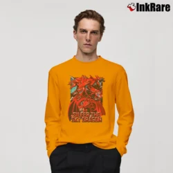Men’s Slifer The Sky Dragon Yugioh Egyptian Gods Long-Sleeve Shirt in orange | Sleek, Lightweight, Year-Round Wear