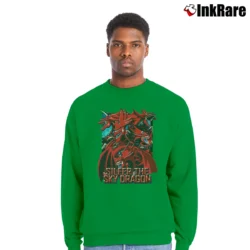 Men’s Slifer The Sky Dragon Yugioh Egyptian Gods Crewneck Sweatshirt in irish green | Cozy Fabric, Clean Style