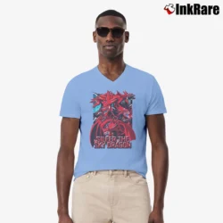Men’s Slifer The Sky Dragon Yugioh Egyptian Gods V-Neck Tee in light blue | Sharp, Breathable, Everyday Staple