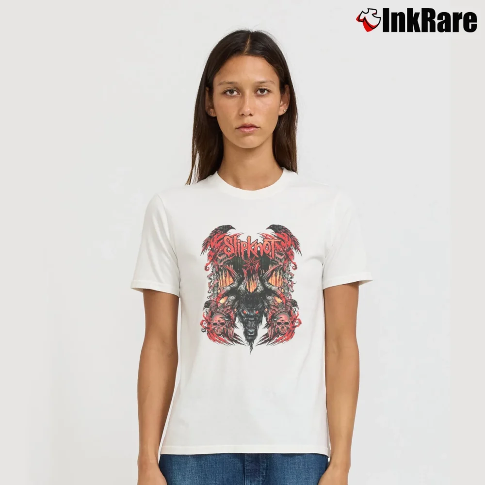Women’s Slipknot Classic Black Signature T-Shirt in white | Soft, Flattering Fit