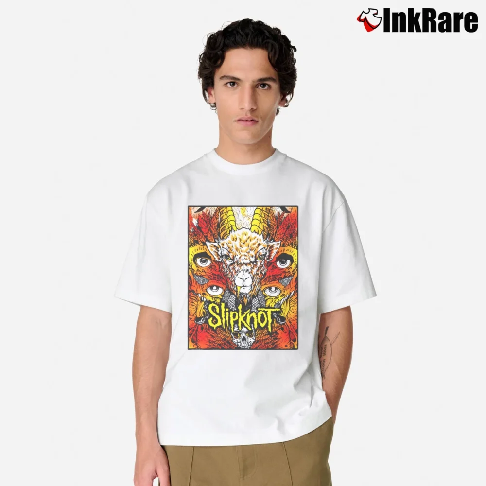Men’s Slipknot Goat Poster Classic T-Shirt in white | Soft, Breathable Everyday Wear