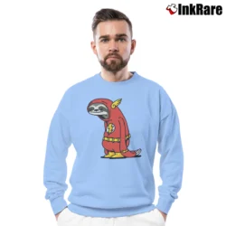 Men’s Sloth Flash Parody The Neutral Crewneck Sweatshirt in light blue | Cozy Fabric, Clean Style