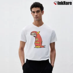 Men’s Sloth Flash Parody The Neutral V-Neck Tee in white | Sharp, Breathable, Everyday Staple