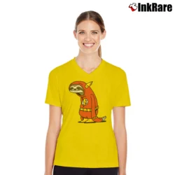 Women’s Sloth Flash Parody The Neutral V-Neck Tee in yellow | Chic Neckline, Soft Texture