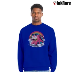 Men’s Slowpoke Pokemon Fashionably Late Crewneck Sweatshirt in royal blue | Cozy Fabric, Clean Style