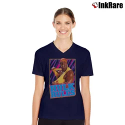 Women’s SmackDown Hulk Hogan WWE for Wrestling Fans V-Neck Tee in navy | Chic Neckline, Soft Texture