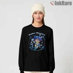 Smart And Bubbly Sailor Mercury Cartoon Shirt on black long sleeve shirt for women graphic tee
